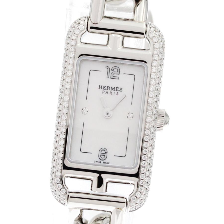 エルメス HERMES NA2.130 ナンタケット ダイヤベゼル クォーツ レディース 美品 箱・保証書付き_875923 HERMES（エルメス） HERMES NA2.130 ナンタケット ダイヤベゼル