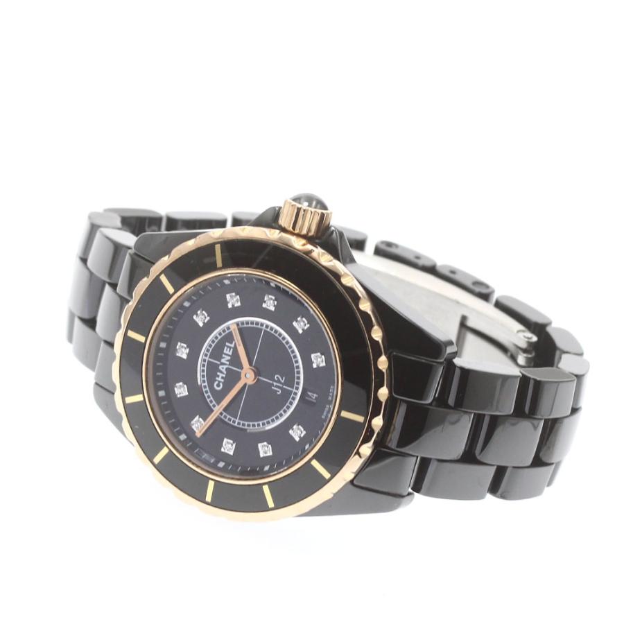 シャネル CHANEL H2543 J12 33MM 黒セラミック 11Pダイヤモンド YGベゼル クォーツ レディース _876132 CHANEL（シャネル） CHANEL H2543 J12 33MM 黒セラミック 11P