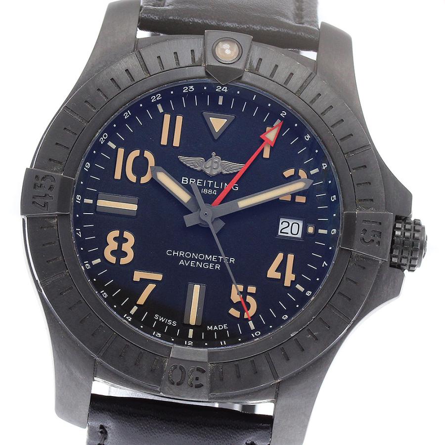 ブライトリング BREITLING V32395 アベンジャー GMT 45 ナイトミッション 自動巻き メンズ 良品 保証書付き_877857 ブライトリング（BREITLING） BREITLING V32395 アベンジャー GMT 45