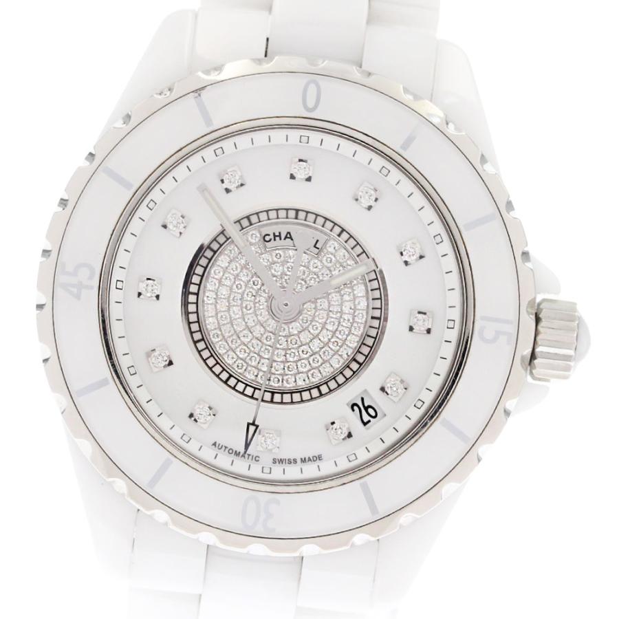 シャネル CHANEL H1759 J12 38mm 白セラミック センターダイヤ 12Pダイヤ 自動巻き メンズ _909862 CHANEL（シャネル） CHANEL H1759 J12 38mm 白セラミック センター