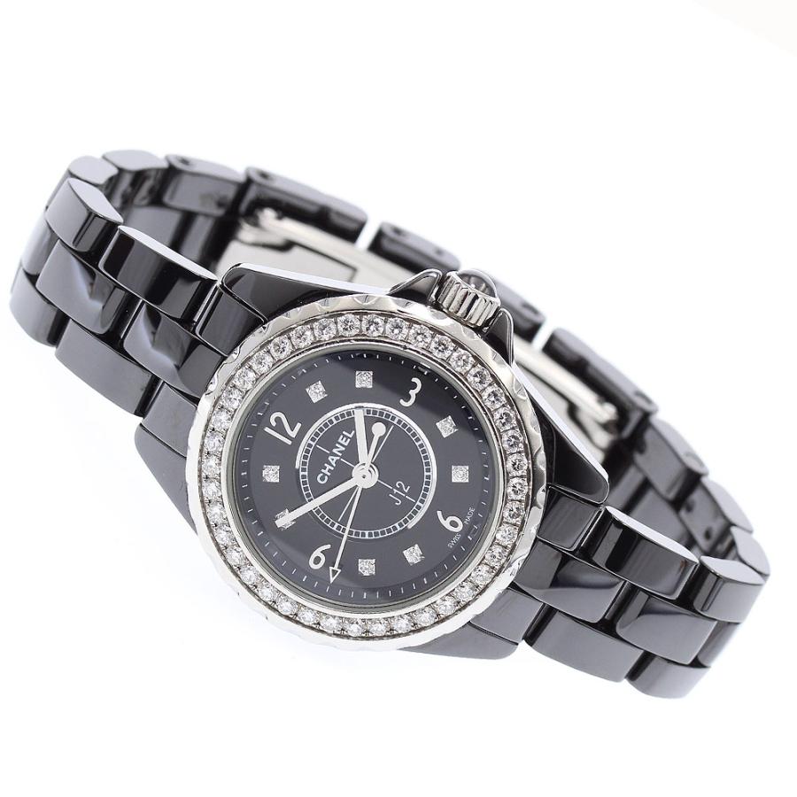 CHANEL シャネル H2571 J12 ダイヤベゼル 8P クォーツ レディース 良品  