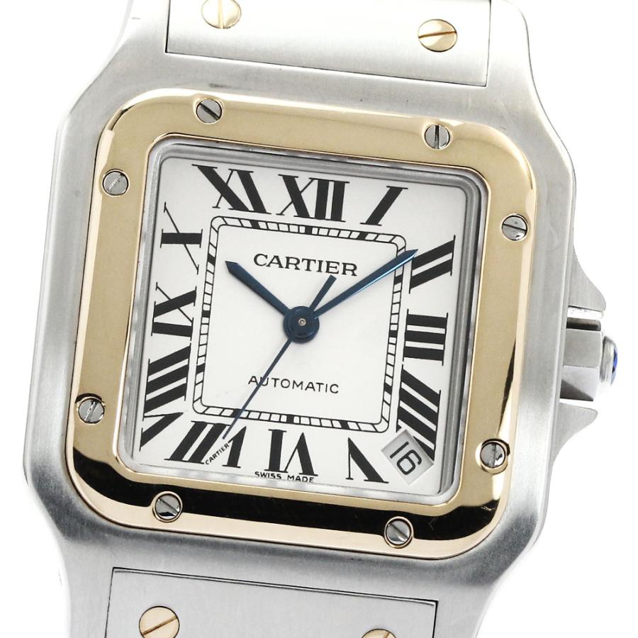 カルティエ Cartier 腕時計 サントスガルベ XL W20099C4 スクエア ホワイト文字盤 ローマンインデックス デイト K18YG SS 自動巻き 【箱・保付き】 【中古】 Cartier（カルティエ） CARTIER W20099C4 サントスガルベ XL デイト
