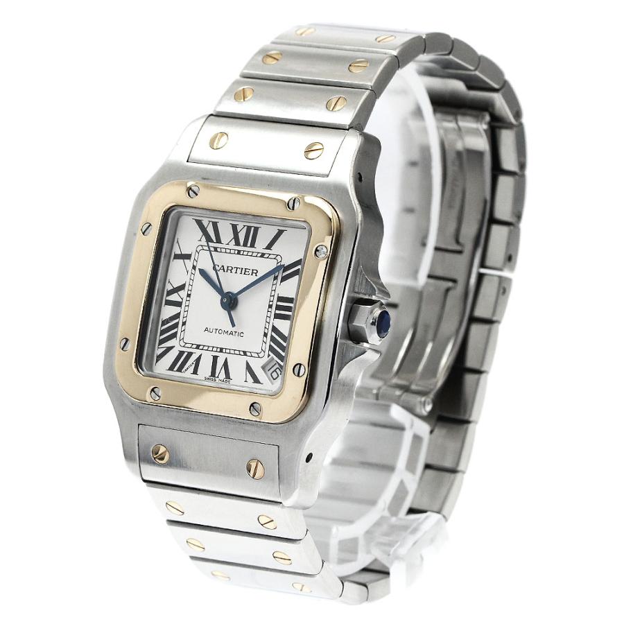 カルティエ Cartier 腕時計 サントスガルベ XL W20099C4 スクエア ホワイト文字盤 ローマンインデックス デイト K18YG SS 自動巻き 【箱・保付き】 【中古】 Cartier - カルティエ Cartier 腕時計 サントスガルベ XL W20099C4
