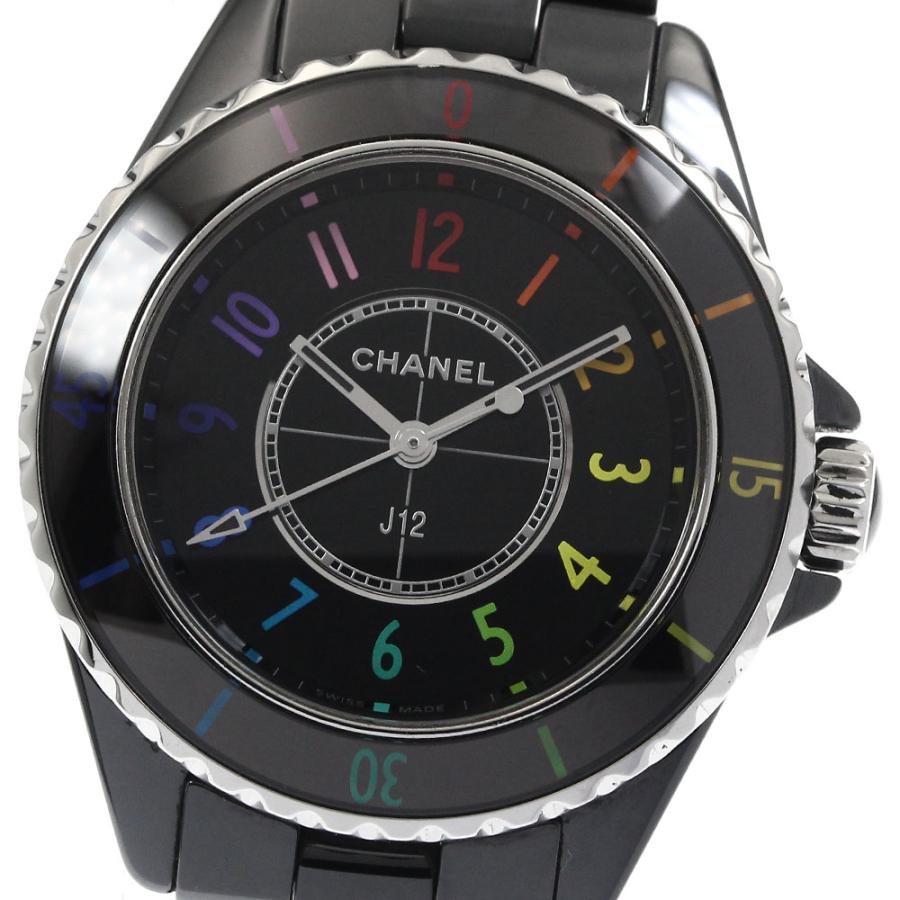 【128371】CHANEL シャネル H7121 J12 エレクトロ 33MM 世界限定1255本 ブラックダイヤル CE/SS クオーツ ギャランティーカード 純正ボックス 腕時計 時計 WATCH レディース 女性 女【中古】 CHANEL シャネル H7121 J12 エレクトロ 33MM 世界限定1255本 ブラック