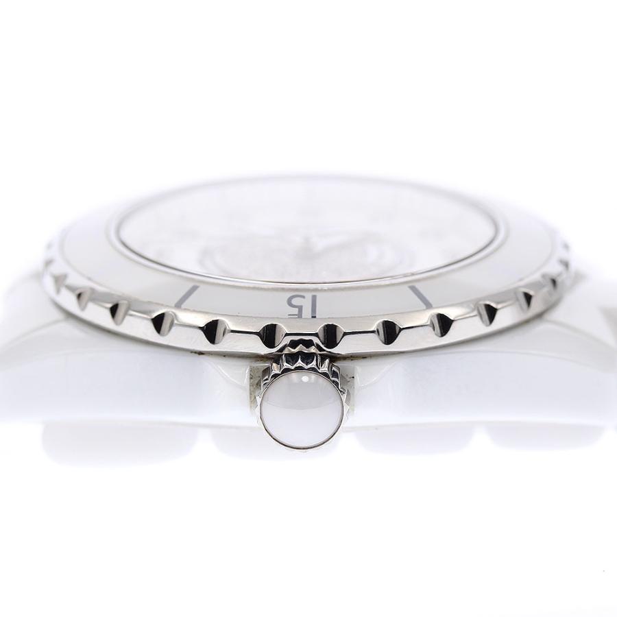 シャネル J12 H1759 セラミック ダイヤ　デイト メンズ腕時計 H1759 CHANEL（シャネル） J12 白セラミック 12Pダイヤ センターパヴェ