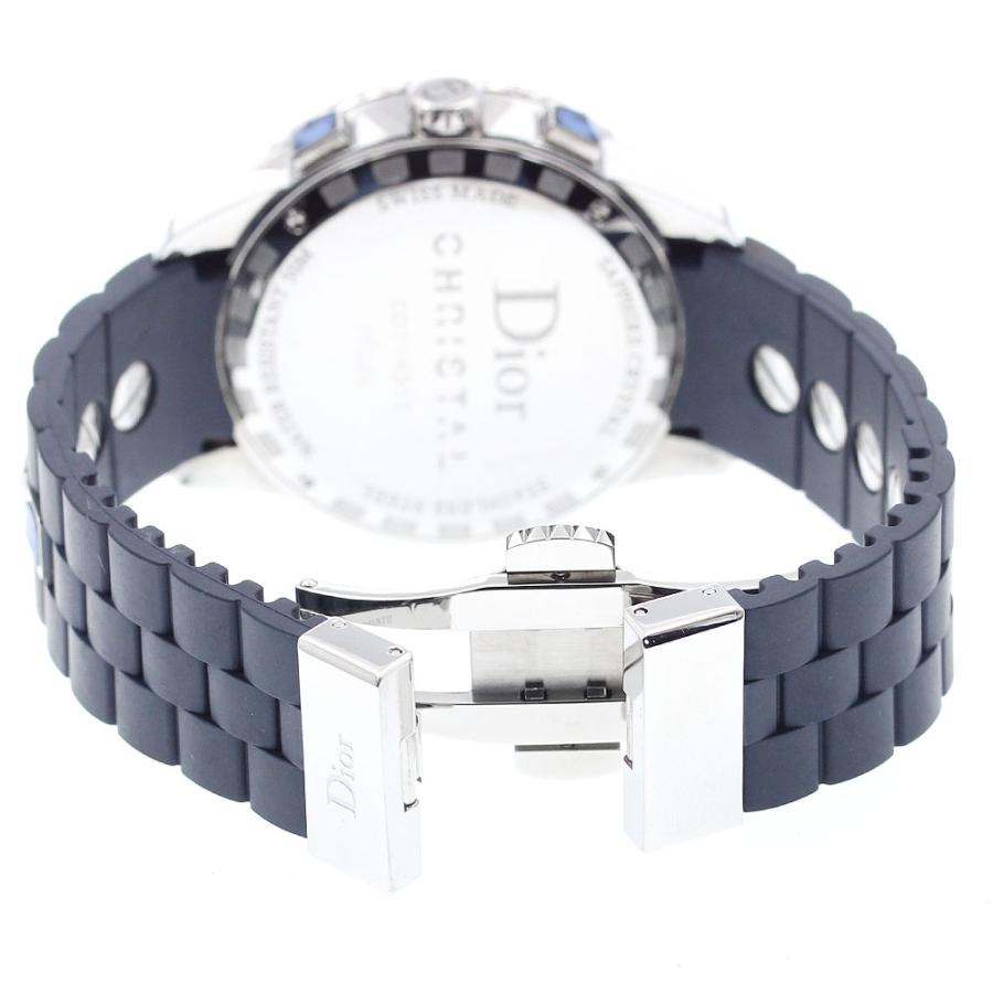 ディオール Dior CD114311 クリスタル ダイヤベゼル クロノグラフ