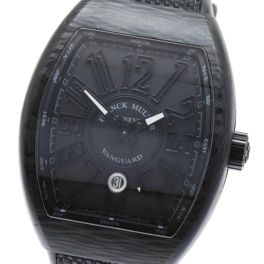 美品/フランクミュラー◆V45SCDT BL NR/ヴァンガード◆メンズ腕時計/自動巻/デイト◆クロコダイル×ラバーベルト/整備点検済 フランク・ミュラー ヴァンガード V45SCDT ブラック 新品 | かめ吉