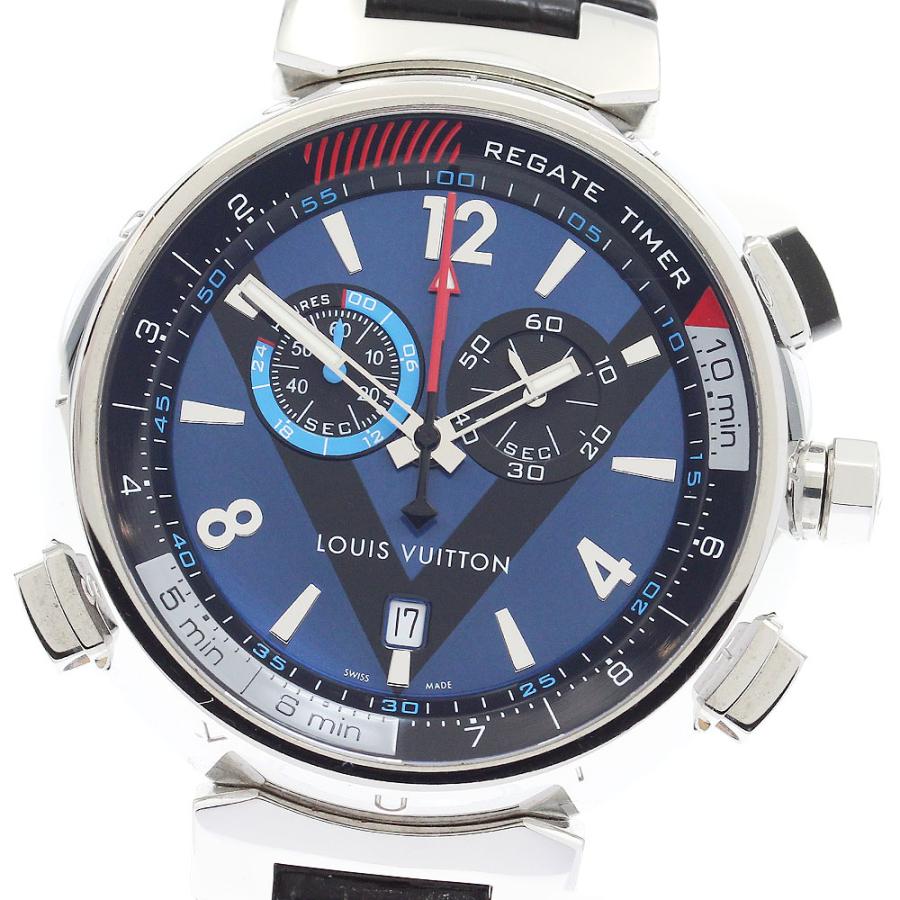 ルイ・ヴィトン Q102D タンブール レガッタ クロノ アラーム Qz　美品 ルイ・ヴィトン LOUIS VUITTON Q102D タンブール レガッタ クロノ