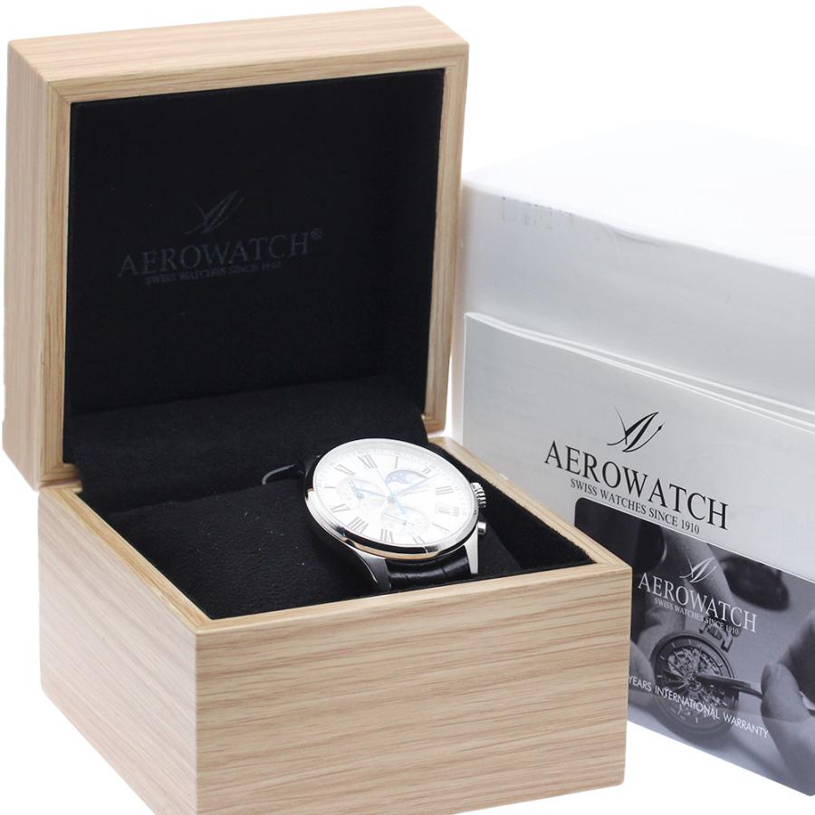 アエロウォッチ AEROWATCH A78990 クロノグラフ ムーンフェイズ クォーツ メンズ 美品 箱・保証書付き_881639【ev20】の画像