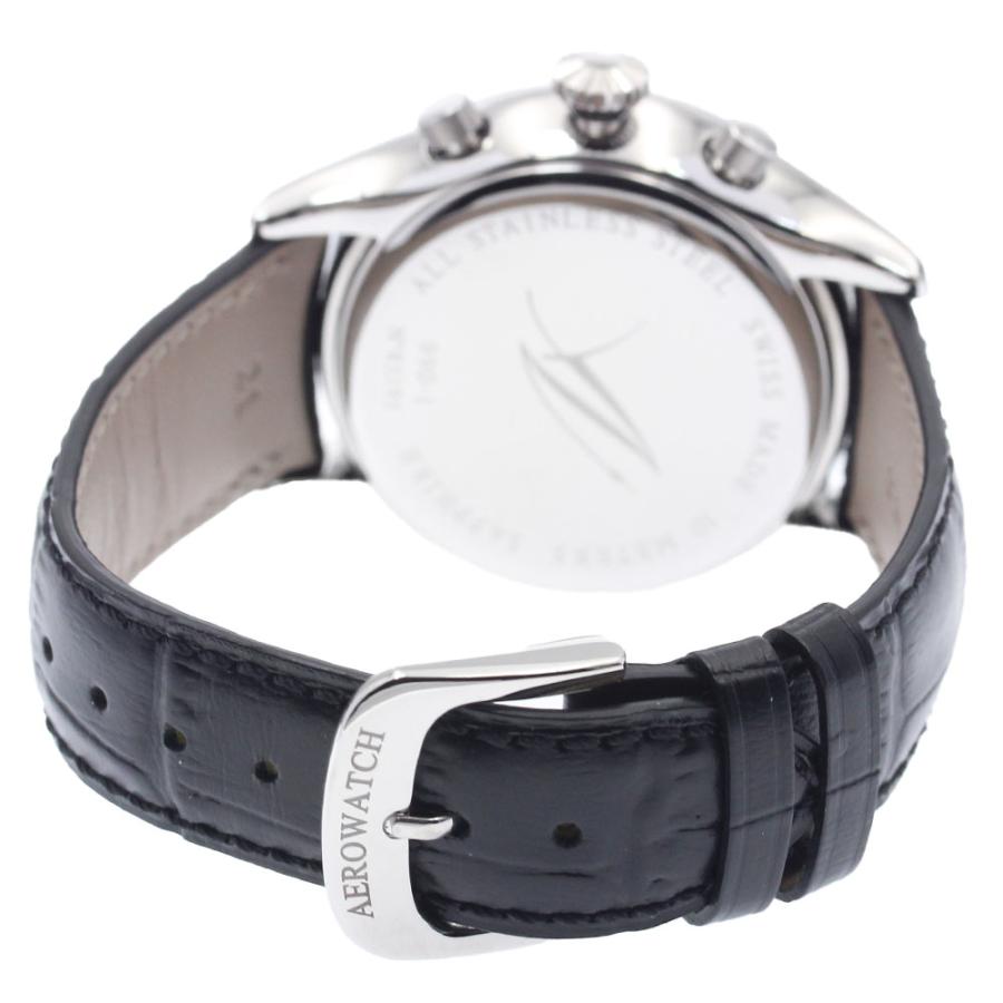アエロウォッチ AEROWATCH A78990 クロノグラフ ムーンフェイズ クォーツ メンズ 美品 箱・保証書付き_881639【ev20】の画像