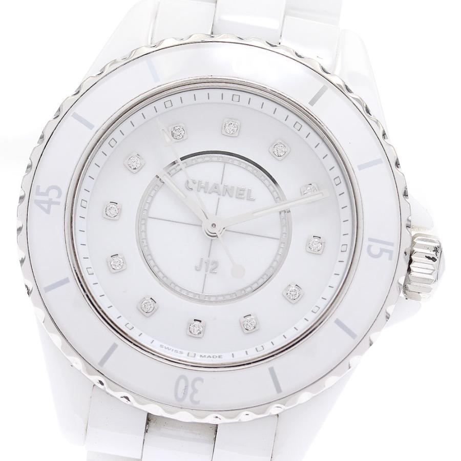 シャネル CHANEL H5703 J12 ホワイトセラミック 12Pダイヤ クォーツ レディース _882834 CHANEL（シャネル） CHANEL H5703 J12 ホワイトセラミック 12Pダイヤ
