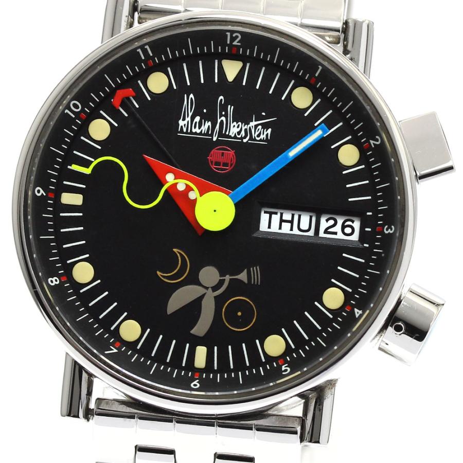 アラン・シルベスタイン Alain Silberstein AS5008 ル レヴェイユ アラーム デイデイト 自動巻き メンズ 良品 箱・保証書付き_883698 ALAIN SILBERSTEIN（アランシルベスタイン） Alain Silberstein AS5008