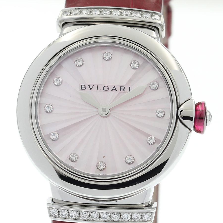 ブルガリ BVLGARI LU28S ルチェア 12Pダイヤ クォーツ レディース 美品 箱・保証書付き_791366【ev10】 BVLGARI（ブルガリ） BVLGARI LU28S ルチェア 12Pダイヤ クォーツ
