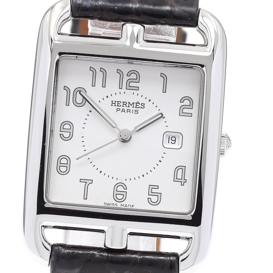 HERMES クロコ クォーツ CC2.710 腕時計　美品 HERMES エルメス CC2.710 ケープコッド クォーツ メンズ 良品 箱
