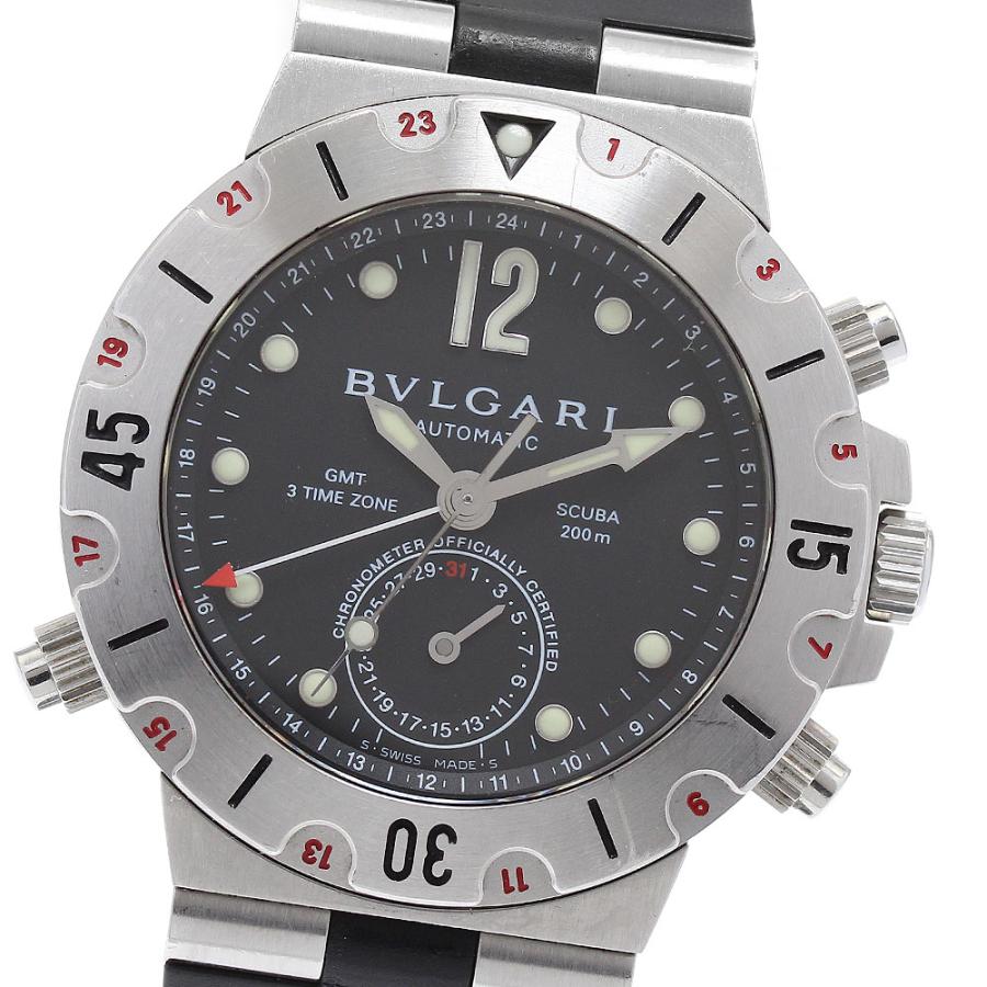 ブルガリ BVLGARI SD38SGMT ディアゴノ スクーバ GMT デイト 自動巻き メンズ _828056【ev10】 BVLGARI（ブルガリ） ベルト訳あり BVLGARI SD38SGMT ディアゴノ