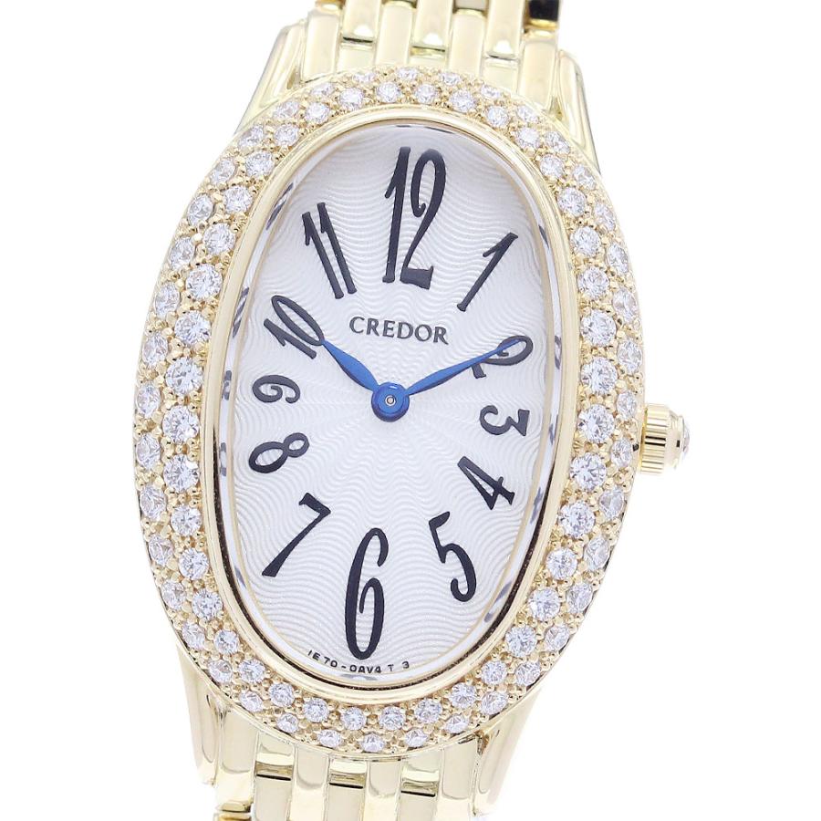 CREDOR 31Pダイヤ 腕時計 クォーツ 18KTベゼル レディース CREDOR SEIKO ダイヤベゼルクレドールセイコーレディース腕時計