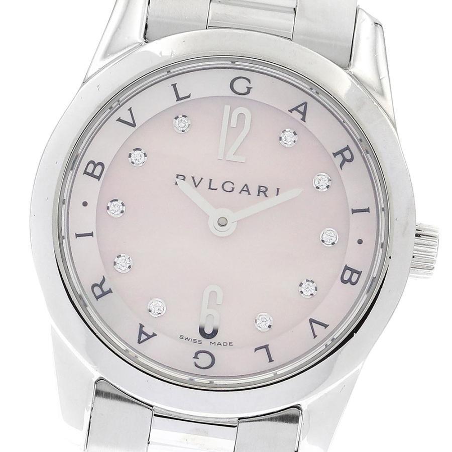 ブルガリ BVLGARI ST30S ソロテンポ 10Pダイヤ ピンクシェル クォーツ レディース _892525【ev20】 BVLGARI（ブルガリ） BVLGARI ST30S ソロテンポ 10Pダイヤ ピンク