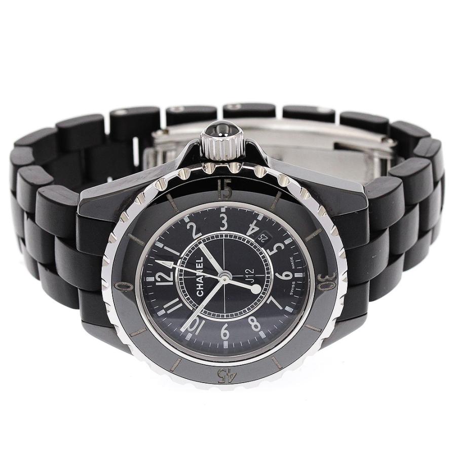 CHANEL シャネル H0681 J12 黒セラミック デイト クォーツ レディース  