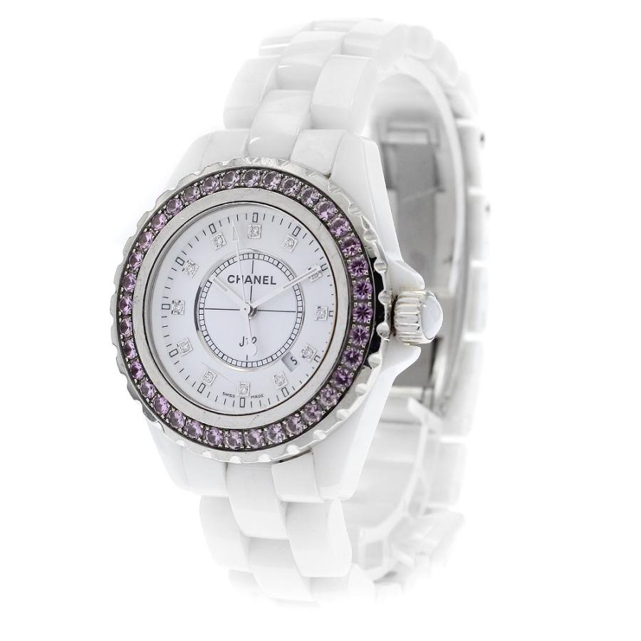 CHANEL（シャネル） CHANEL H2010 J12 ピンクサファイアベゼル 12Pダイヤ クォーツ レディース _894676 ...