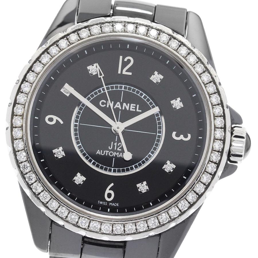 シャネル CHANEL H3109 J12 黒セラミック ダイヤベゼル 8P 自動巻き メンズ _896155 CHANEL（シャネル） CHANEL H3109 J12 黒セラミック ダイヤベゼル 8P