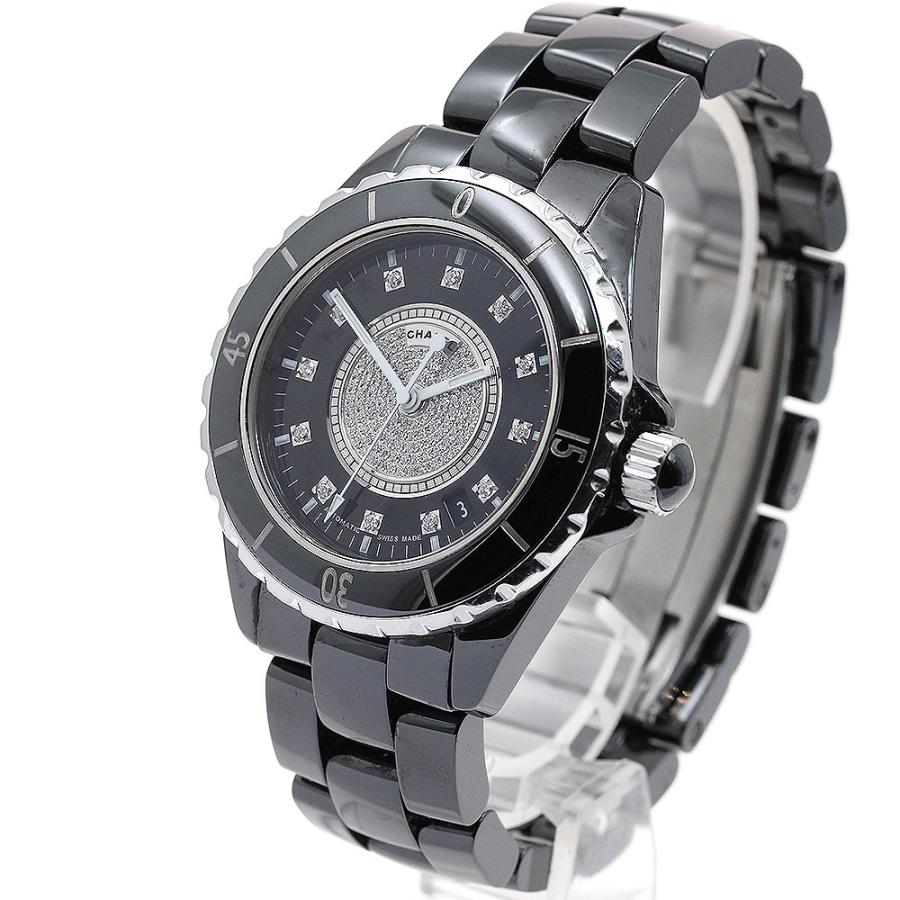 CHANEL シャネル H1757 J12 黒セラミック センターダイヤ 自動巻き
