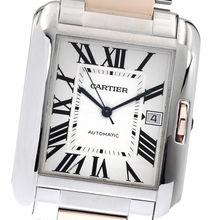 カルティエ CARTIER W5310006 タンクアングレースXL デイト コンビ 自動巻き メンズ 良品 _898684 Cartier（カルティエ） CARTIER W5310006 タンクアングレースXL デイト