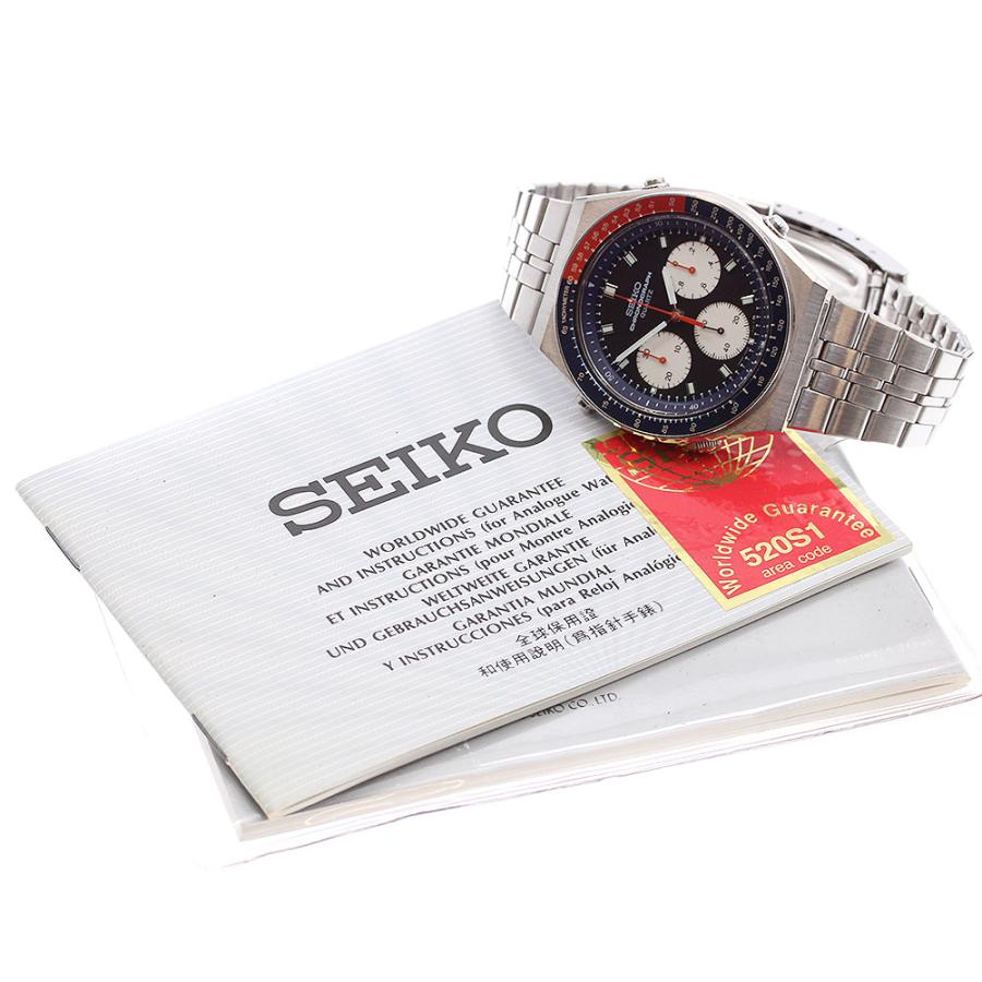 訳あり セイコー SEIKO 7A28-7100/ スピードマスター ペプシベゼル クォーツ メンズ 保証書付き_900525の画像