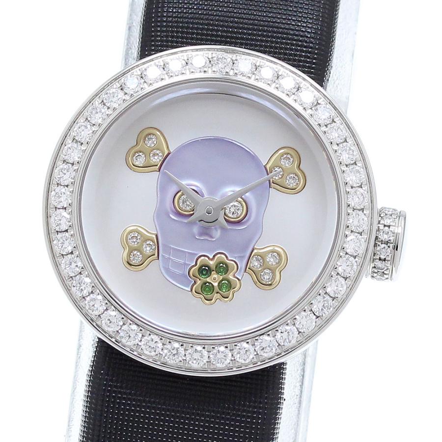 美品：ディオール腕時計ダイヤ&シェル　レディース用 ディオール Dior CD040110-J ラ ディ ドゥ ダイヤベゼル スカル