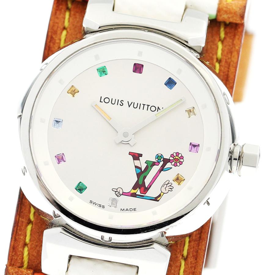 ルイ・ヴィトン LOUIS VUITTON Q12130 タンブール 村上隆コラボ 500本限定 マルチカラー クォーツ レディース 箱付き_842380 LOUIS VUITTON（ルイ・ヴィトン） LOUIS VUITTON Q12130 タンブール