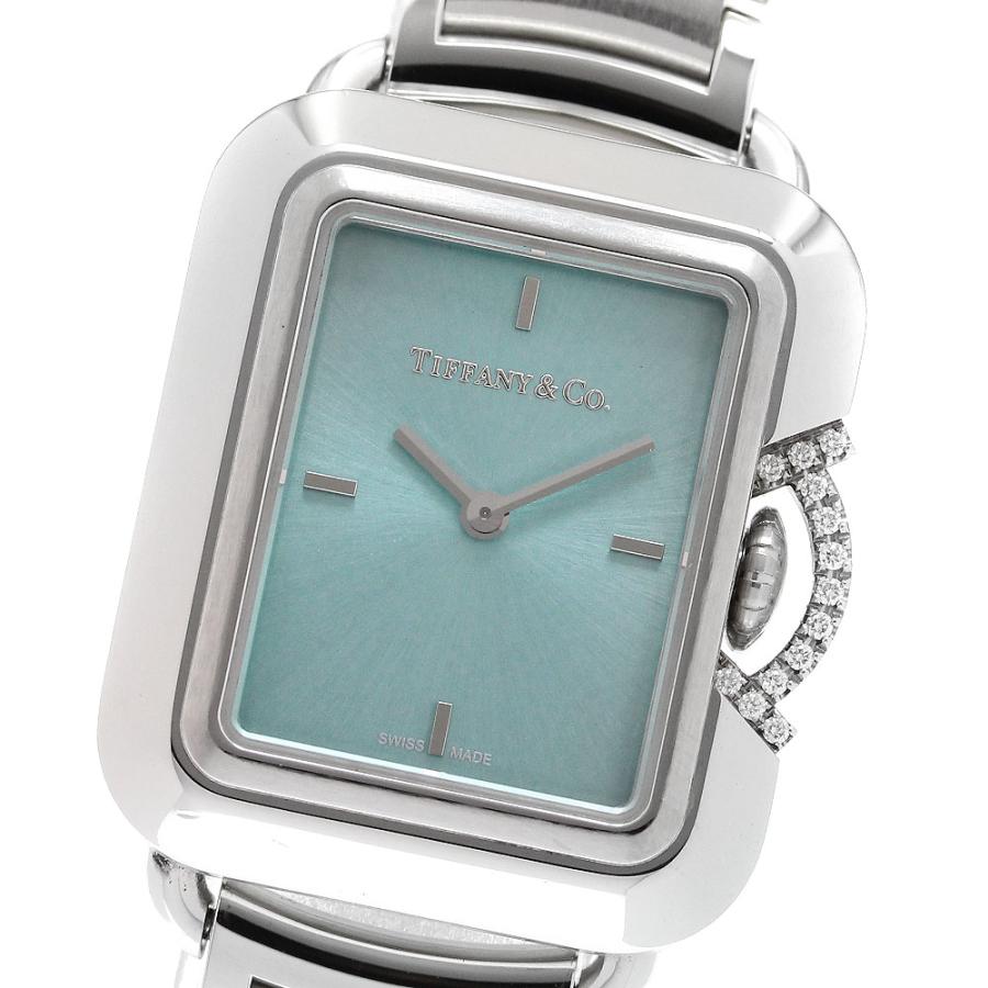 ティファニー TIFFANY&Co. 68482984 レクタングル Tスマイル リューズガードダイヤ 限定500本 クォーツ レディース 良品 保証書付き_907726 TIFFANY&Co.（ティファニー） TIFFANY&Co. 68482984 レクタングル T