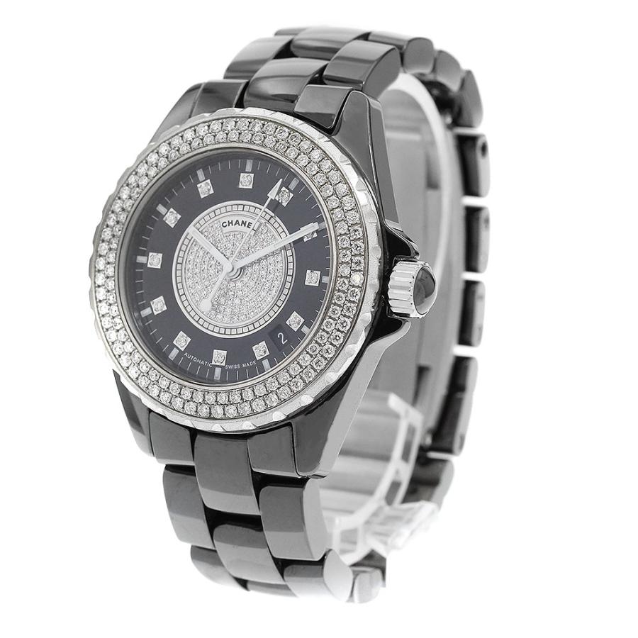 シャネル CHANEL H1757 J12 黒セラミック アフターダイヤベゼル 自動巻き メンズ _908478 CHANEL（シャネル） CHANEL H1757 J12 黒セラミック アフターダイヤ
