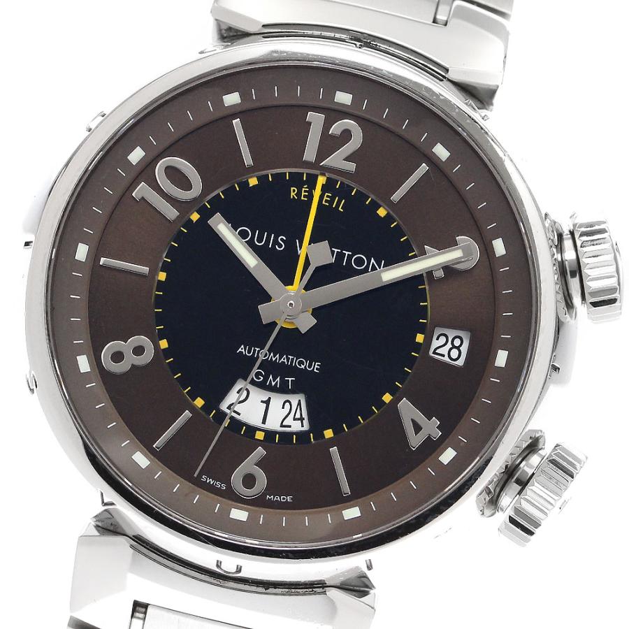 ルイ・ヴィトン LOUIS VUITTON Q1151 タンブールGMT レヴェイユ アラーム 自動巻き メンズ _908898 LOUIS VUITTON（ルイ・ヴィトン） LOUIS VUITTON Q1151 タンブールGMT