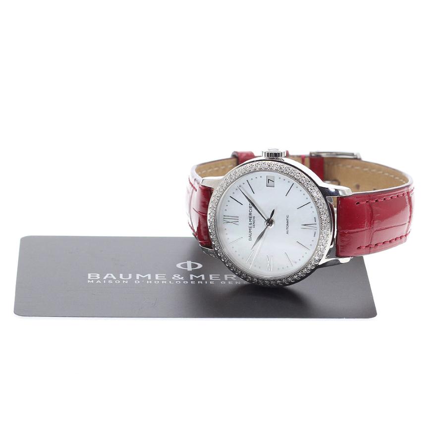 ボーム＆メルシェ Baume & Mercier M0A10546 クラシマ ダイヤベゼル 自動巻き レディース 美品 保証書付き_909624の画像