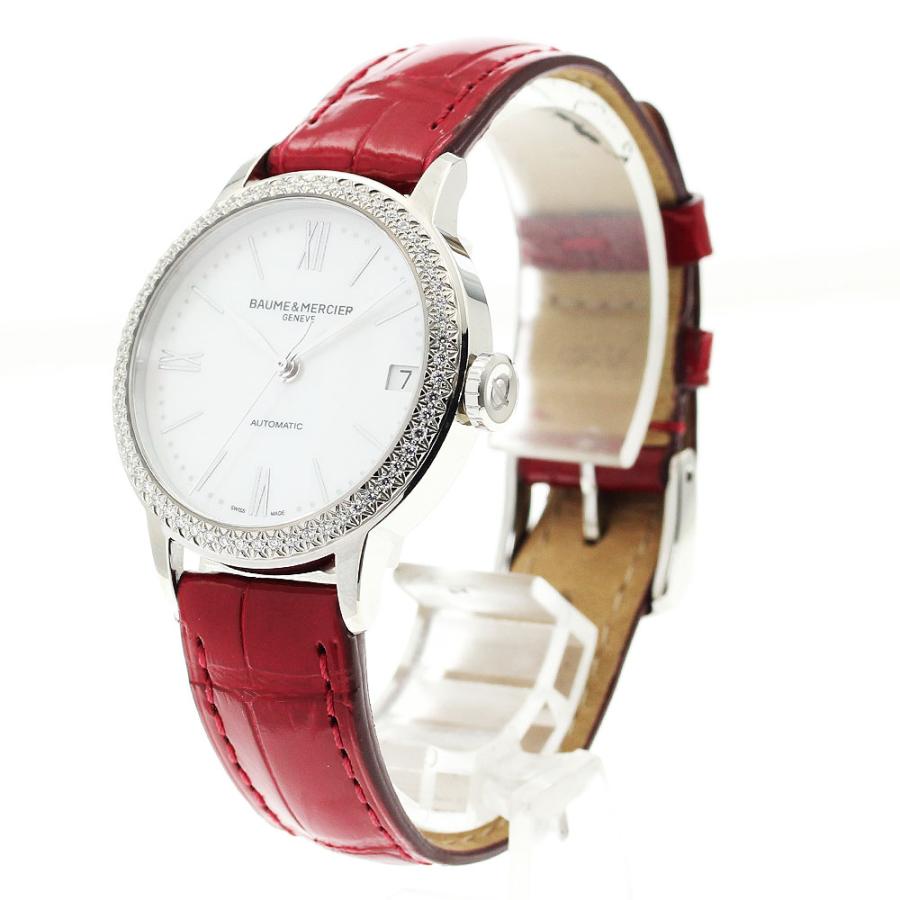 ボーム＆メルシェ Baume & Mercier M0A10546 クラシマ ダイヤベゼル 自動巻き レディース 美品 保証書付き_909624の画像