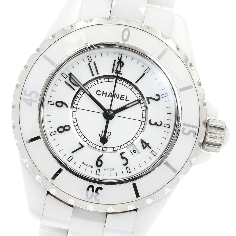 シャネル CHANEL H0968 J12 33ｍｍ 白セラミック デイト クォーツ レディース _829785 CHANEL（シャネル） CHANEL H0968 J12 33mm 白セラミック デイト