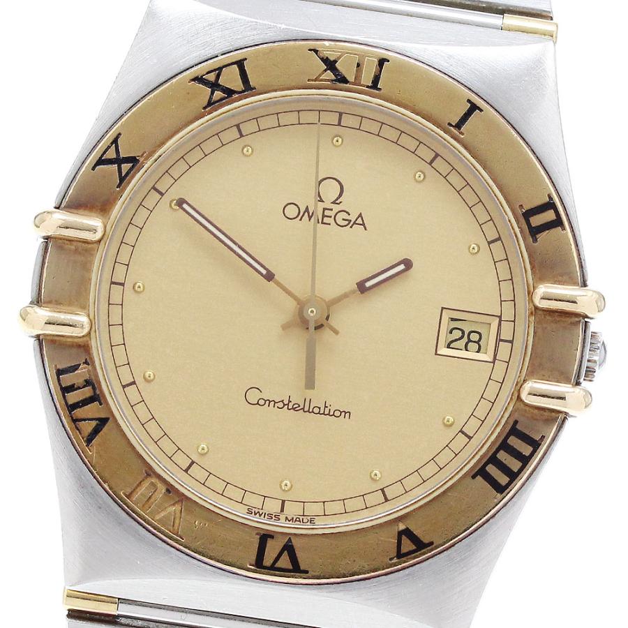 オメガ コンステレーション ハーフバー デイト クォーツ、SS/YG OMEGA（オメガ） コンステレーション YGベゼル ハーフバー デイト