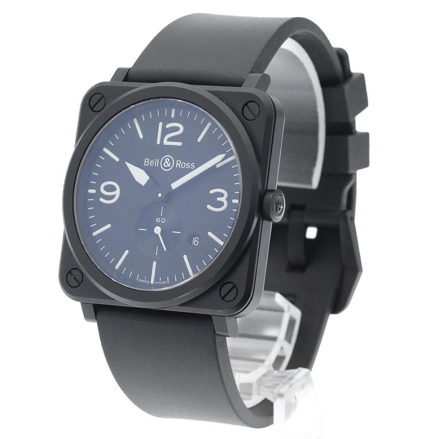 ベル&ロス Bell＆Ross BRS-64-CMBL マットブラック スモールセコンド デイト クォーツ メンズ 美品 _912007 ...