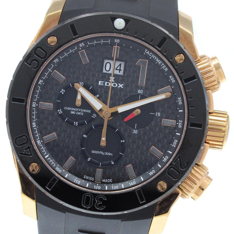 エドックス EDOX 10020 クロノオフショア1 クロノグラフ ビッグデイト クォーツ メンズ 美品 保証書付き_912580 EDOX（エドックス） EDOX 10020 クロノオフショア1 クロノグラフ