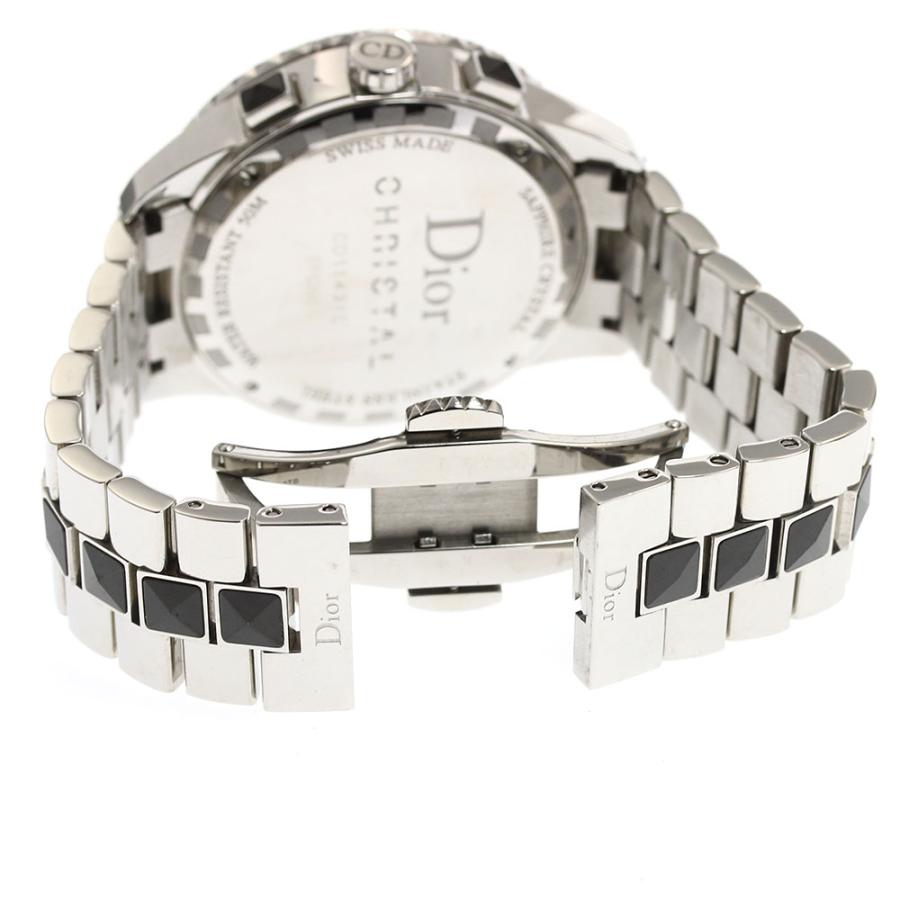 ディオール Dior CD11431E クリスタル ダイヤベゼル クロノグラフ  