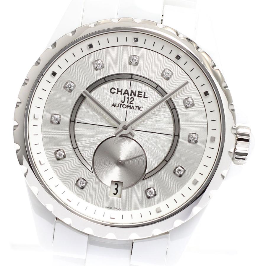 CHANEL（シャネル） CHANEL H4345 J12 白セラミック 11Pダイヤ デイト 自動巻き ボーイズ 美品 保証書付き ...