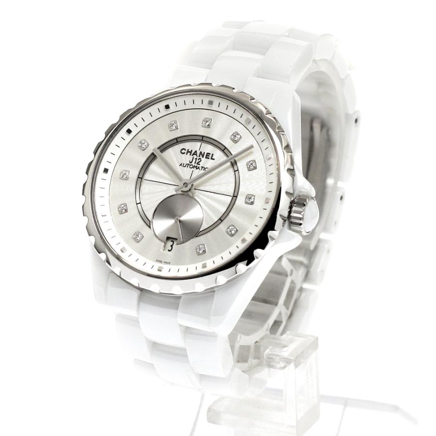 CHANEL（シャネル） CHANEL H4345 J12 白セラミック 11Pダイヤ デイト 自動巻き ボーイズ 美品 保証書付き ...