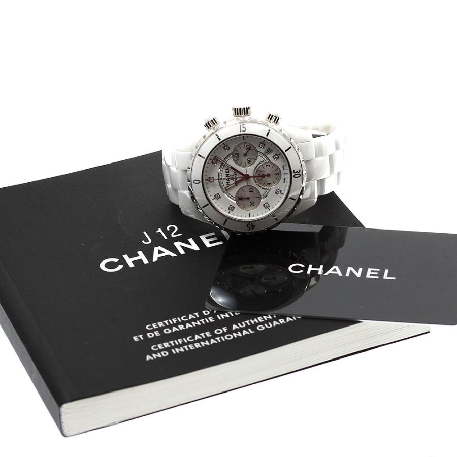 CHANEL（シャネル） CHANEL H2009 J12 白セラミック 9Pダイヤ クロノ
