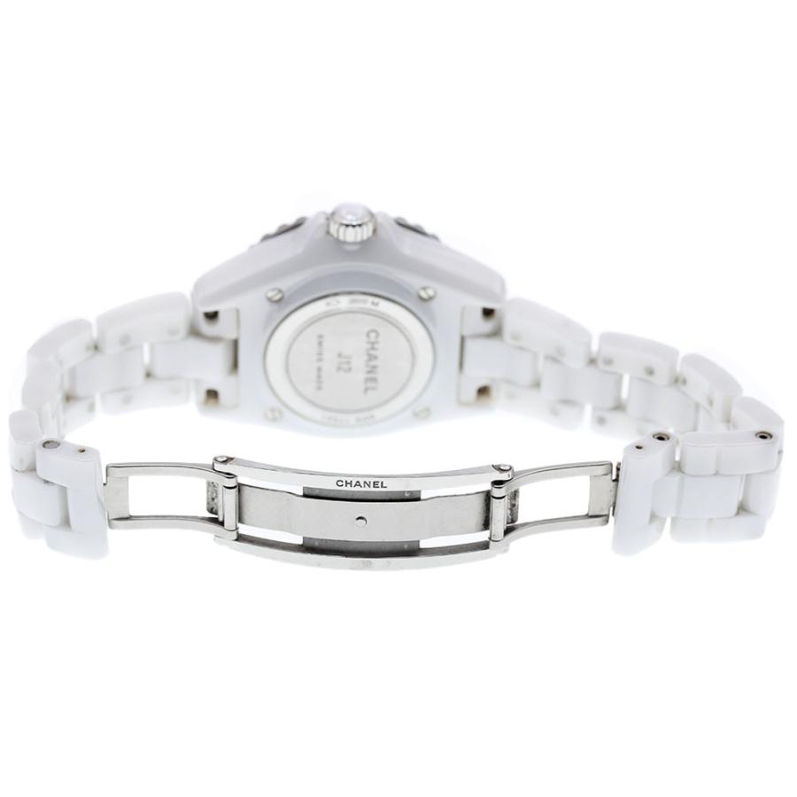 シャネル CHANEL H5704 J12 白セラミック 12Pダイヤ クォーツ レディース 箱・保証書付き_916887 CHANEL（シャネル） CHANEL H5704 J12 白セラミック 12Pダイヤ