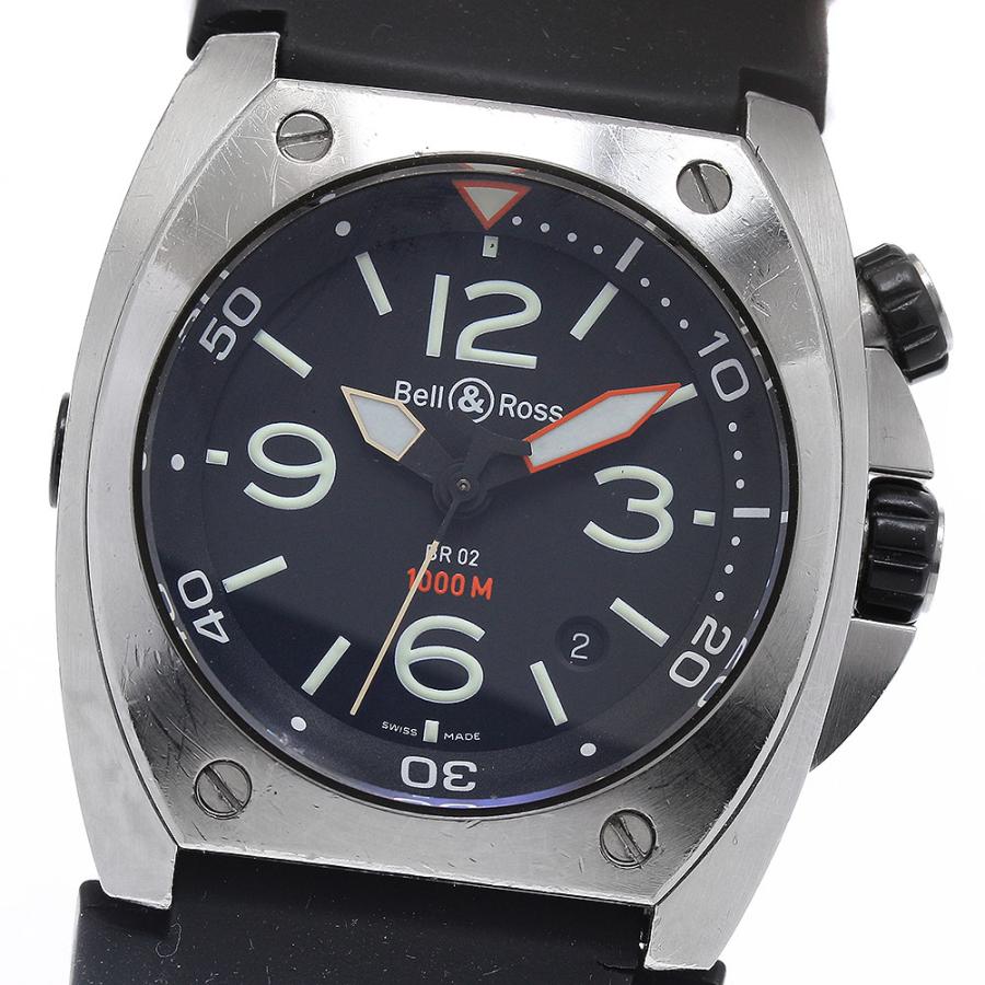 訳あり ベル＆ロス Bell＆Ross BR02-92B-R BR02-20 デイト 自動巻き メンズ 保証書付き_917459 ベル&ロス 訳あり Bell＆Ross BR02-92B-R BR02-20 デイト 自動巻き