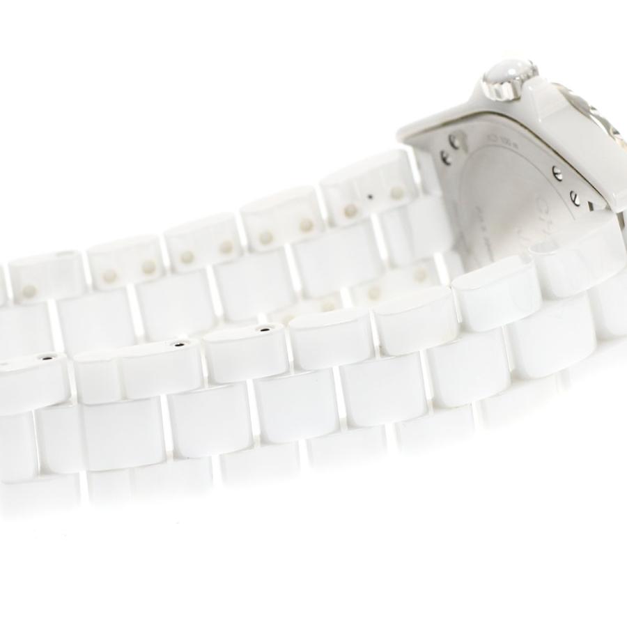 シャネル CHANEL H4345 J12 白セラミック 11Pダイヤ デイト 自動巻き ボーイズ 美品 保証書付き_915899 CHANEL（シャネル） CHANEL H4345 J12 白セラミック 11Pダイヤ デイト