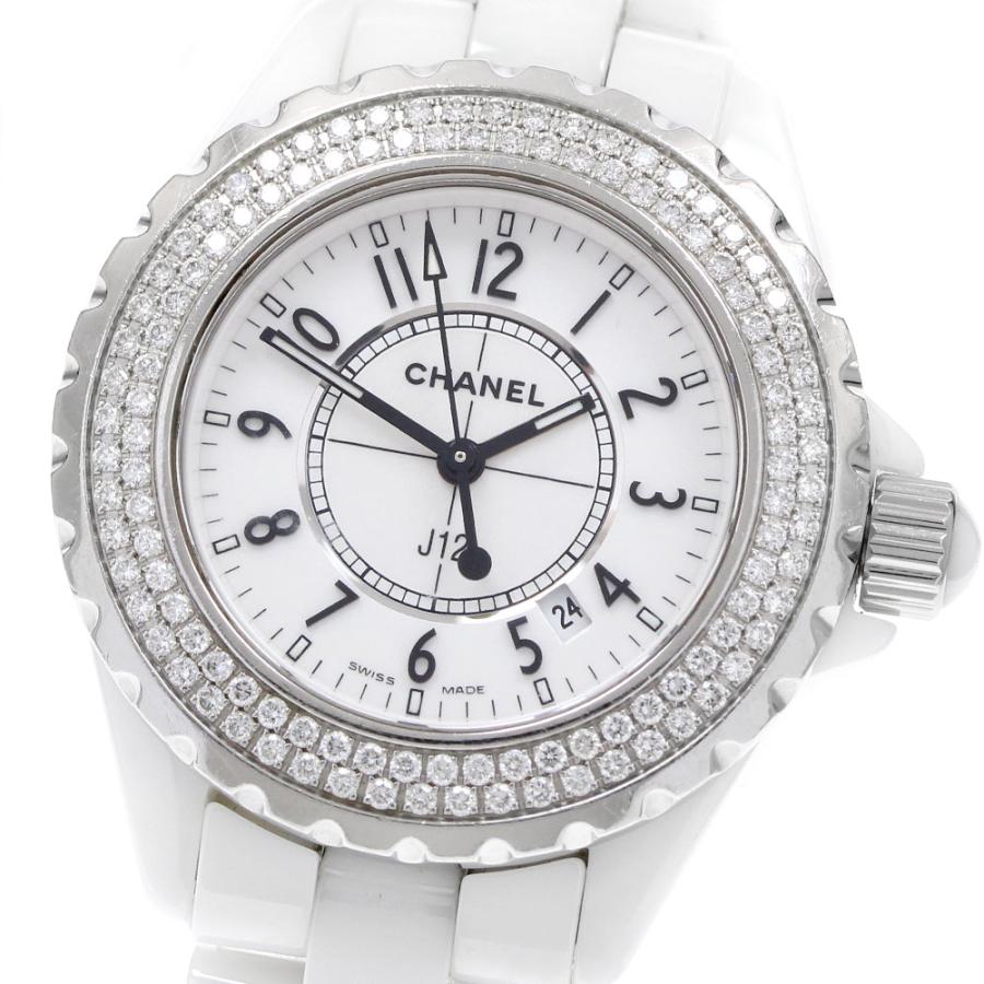 訳あり シャネル CHANEL H0967 J12 ダイヤベゼル 白セラミック クォーツ レディース _939441 CHANEL（シャネル） CHANEL H0967 J12 ダイヤベゼル 白セラミック