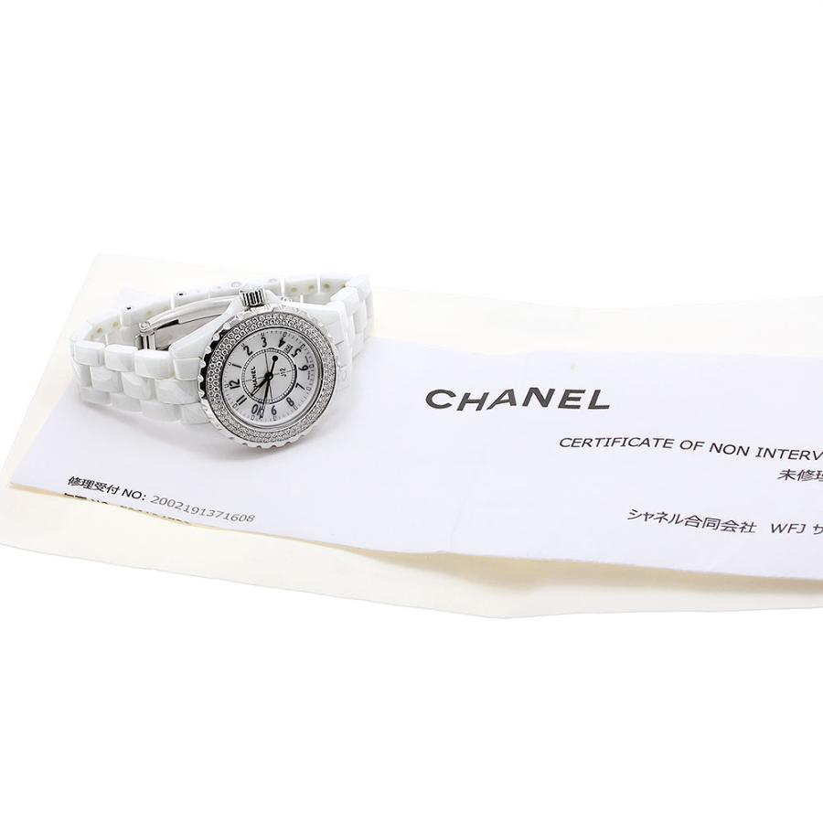訳あり シャネル CHANEL H0967 J12 ダイヤベゼル 白セラミック クォーツ レディース _939441 CHANEL（シャネル） CHANEL H0967 J12 ダイヤベゼル 白セラミック
