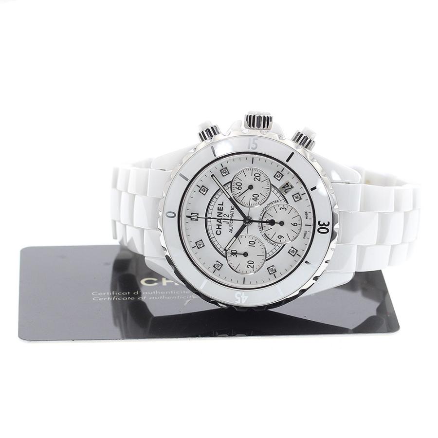 CHANEL（シャネル） CHANEL H2009 J12 白セラミック 9Pダイヤ クロノ 