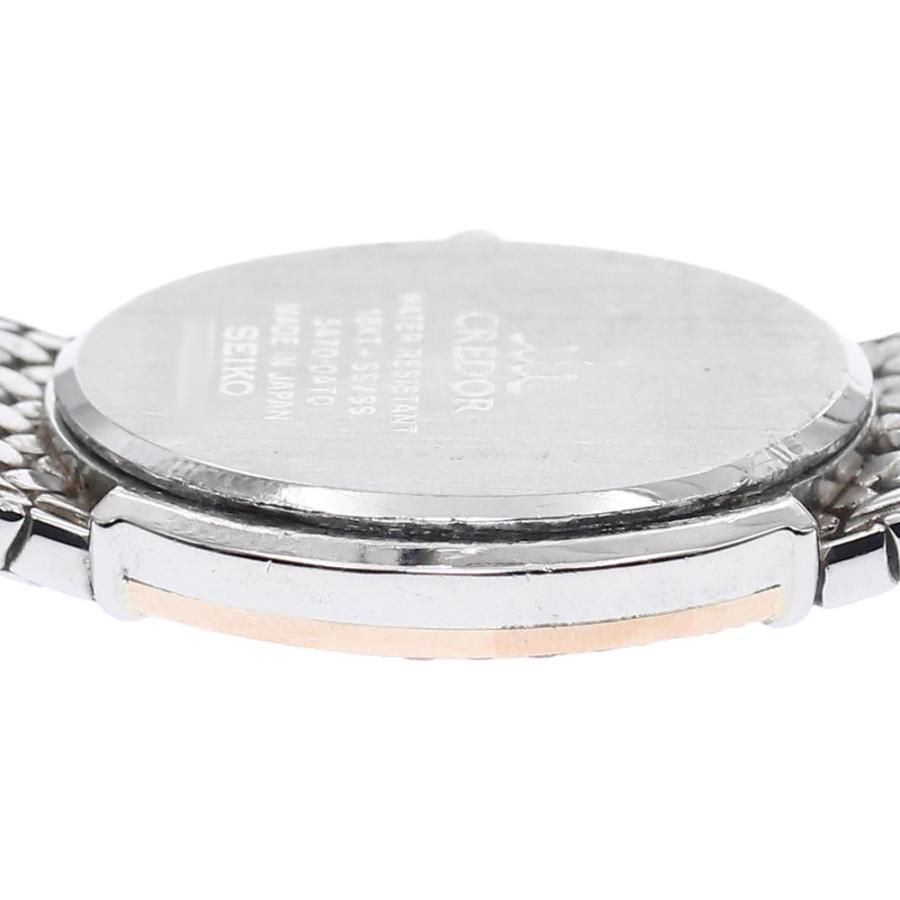 セイコー SEIKO 5A70-0AT0/GSWE946 クレドール オーバル ダイヤベゼル ホワイトシェルダイアル クォーツ レディース _922111の画像