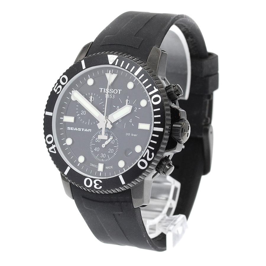極美品 ティソ シースター1000 黒 ラバーベルト 美品/箱付きTISSOT シー